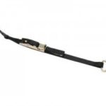A black tie-down strap with a metal ratchet mechanism, a hook on one end, and a metal clip on the other, used for securing cargo during transport.